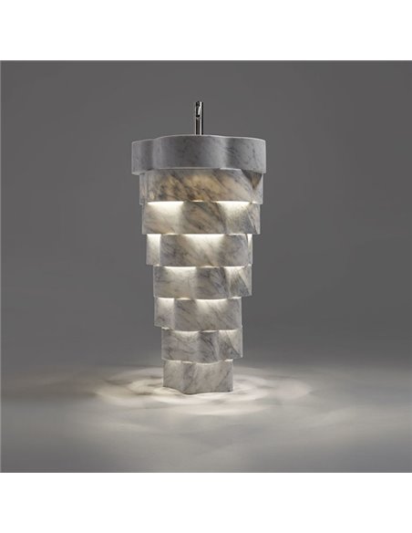 Antonio Lupi Intreccio Раковина напольная 47x85 см, с LED подсветкой, с донным клапаном и сифоном, мрамор: Marmo di Carrara