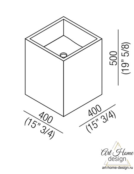 Раковина Agape Cube (ACER0770MRTE *0) из дерева для ванны