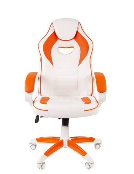 Офисное кресло Chairman game 16 Россия экопремиум белый/оранжевый