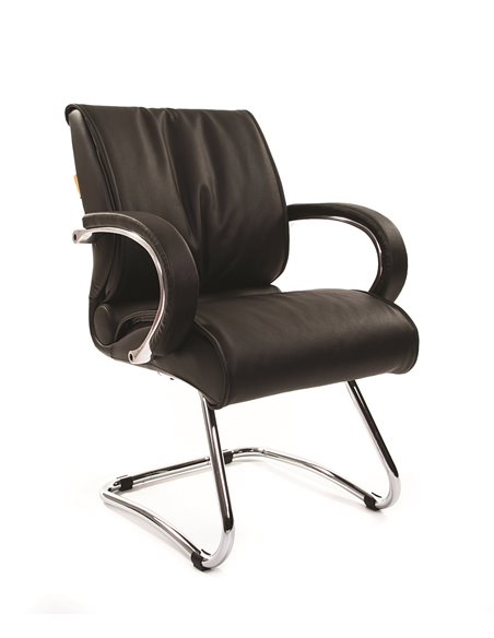 Офисное кресло Chairman 445 Россия кожа черная 