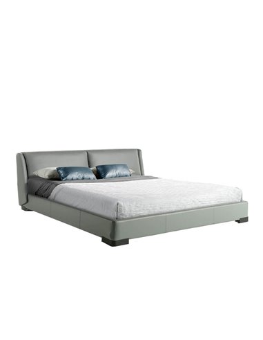 Двуспальная кровать с изголовьем A2233 иск.кожа цвет серый (acua 72)