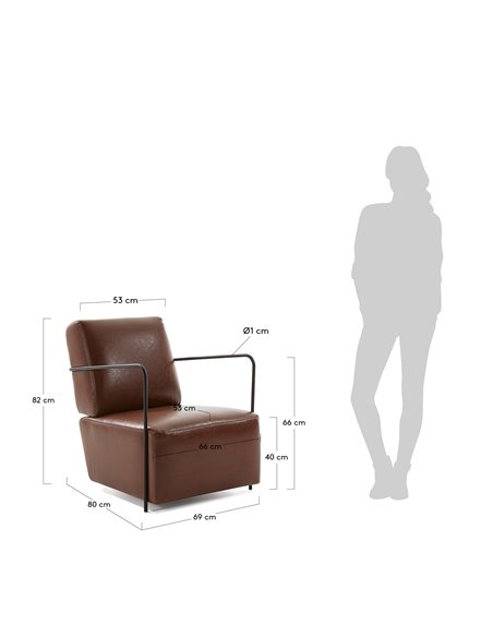 Кресло Gamer коричневая кожа