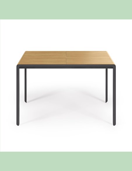 Раздвижной стол Nadyria с дубовым шпоном и стальными ножками120 (160) x 80 cm