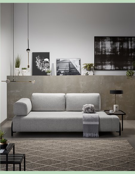 3-х местный диван Compo светло-серый с большим подносом
