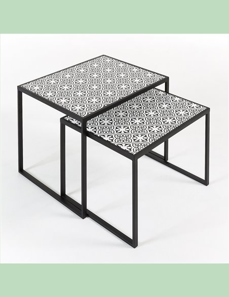 Комплект из 2 столов Tropica металлический черный