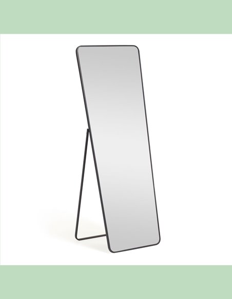 Зеркало в полный рост Nyah из черного металла 63,5 x 165 см