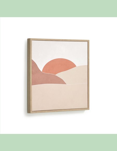 Постер Izem с солнцем и коричневыми горами 40 х 40 см