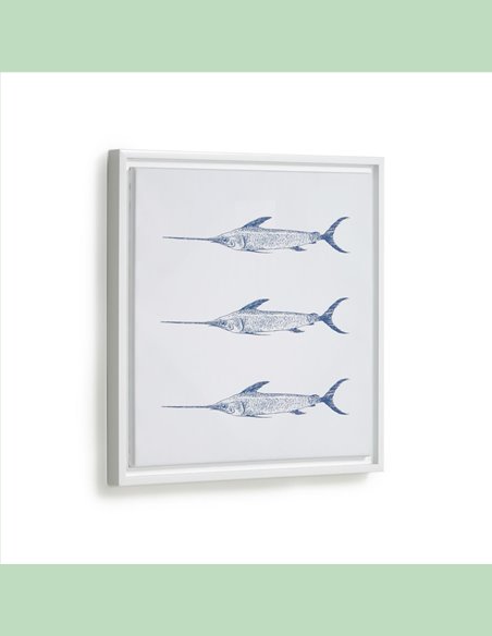 Постер Lavinia с 3 синими рыбами-меч 30 x 40 см