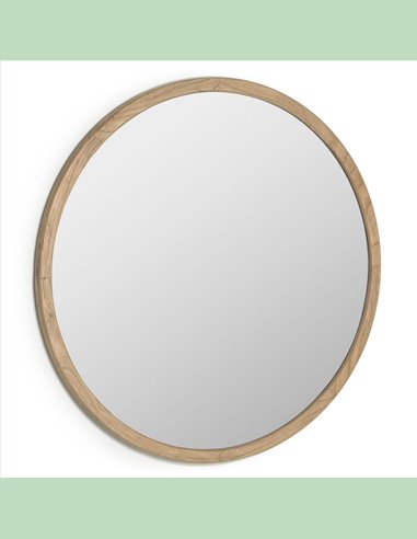 Круглое зеркало Alum из массива минди 100 см