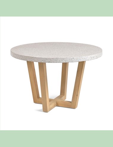 Круглый стол Shanelle на двоих из белого терраццо Ø 120 см