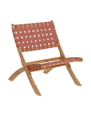 Складное кресло Chabeli из дерева акации и розового корда