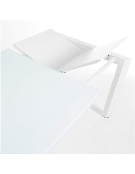 ATTA Стол 140 (200) x90 белый, стекло