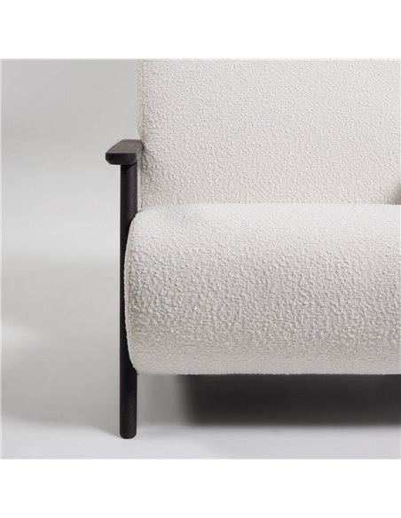 Кресло Marthan из белой ткани букле