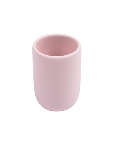 Стакан для зубных щеток Chia из полирезина розового цвета