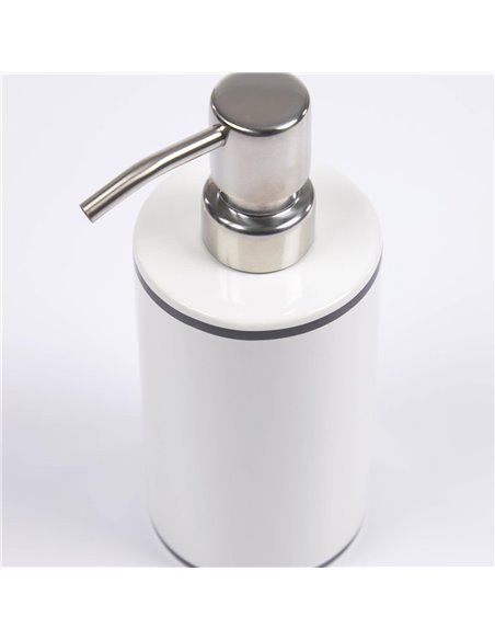 Белый керамический дозатор для мыла Arminda с черной деталью