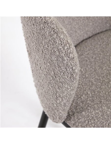 Барный стул Ciselia светло-серый из ткани букле и металла 102 см