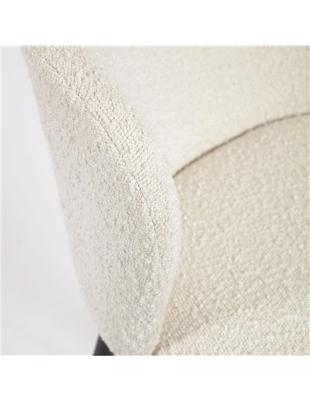 Барный стул Ciselia белый из ткани букле и металла 102 см