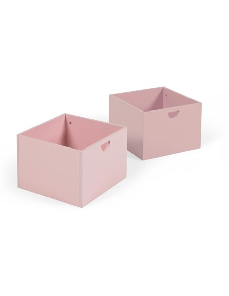Nunila комплект из 2 ящиков для тумбочки из МДФ розового цвета