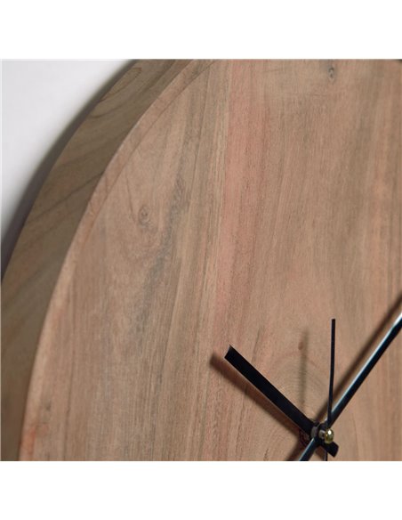 Настенные часы SLIP круглые из массива акации с натуральной отделкой Ø 35 см