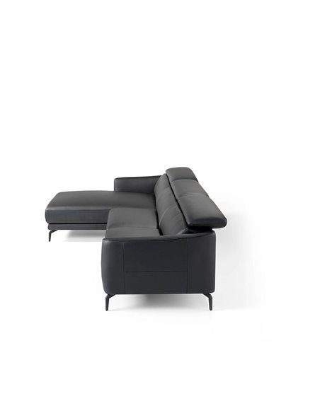 Угловой диван 5359-L черный кожаный