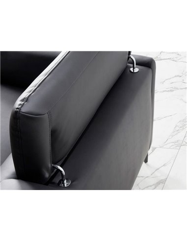 Угловой диван 5359-R черный кожаный