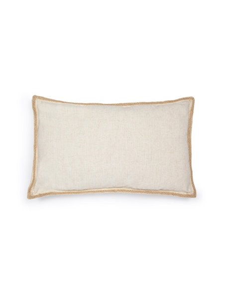 Чехол на подушку Idara из льна и натурального джута с бежевой каймой 30 x 50 см
