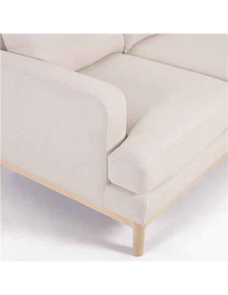 Mihaela 3-местный диван с правым шезлонгом из белого флиса 264 см