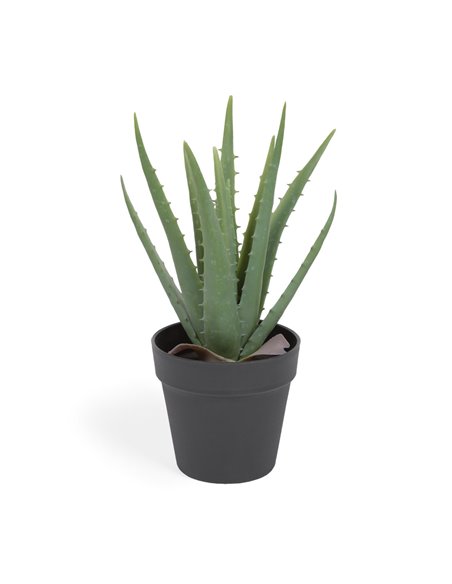 Искусственное растение Aloe Vera с черным цветочным горшком 36 см