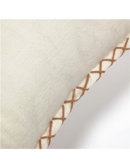 Чехол на подушку Asiatu из натурального хлопка с терракотовой каймой 45 x 45 см