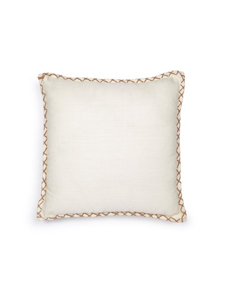 Чехол на подушку Asiatu из натурального хлопка с терракотовой каймой 45 x 45 см