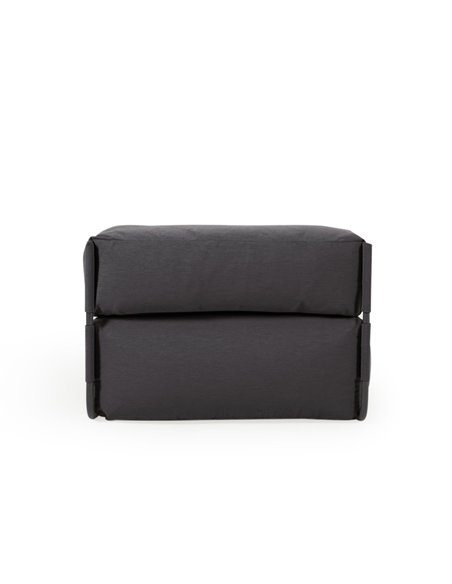Пуф со спинкой Square темно-серого цвета для садового модульного дивана 101x101см