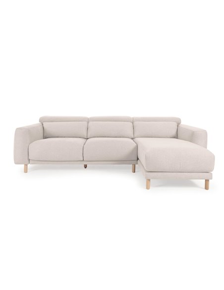 Singa 3-местный диван с правым шезлонгом белого цвета 296 см