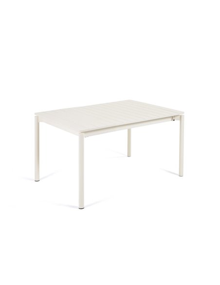 Раздвижной алюминиевый садовый стол Zaltana с матовой белой отделкой 140 (200) x 90 см