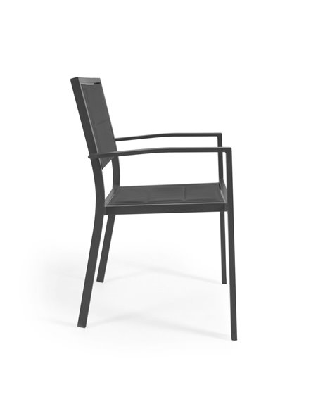 SIRLEY Sirley aluminium and textilene outdoor chair in black