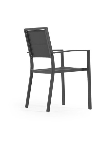 SIRLEY Sirley aluminium and textilene outdoor chair in black