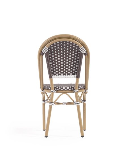 MARILYN Marilyn outdoor bistro chair in brown and white alum