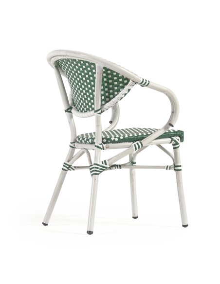 MARILYN Marilyn outdoor bistro armchair in green and white a