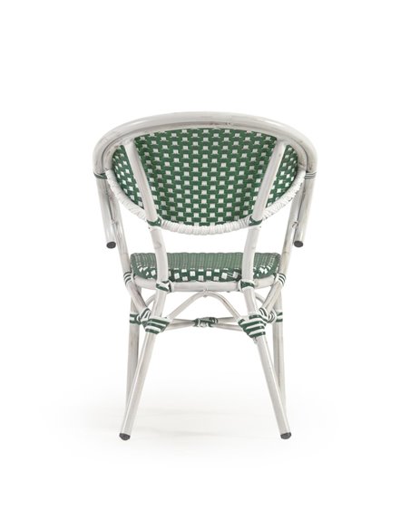MARILYN Marilyn outdoor bistro armchair in green and white a