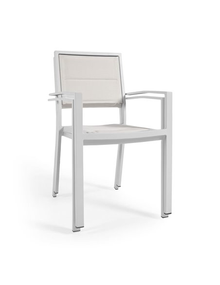 SIRLEY Sirley aluminium and textilene outdoor chair in white