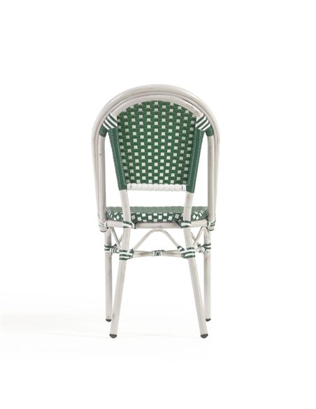 MARILYN Marilyn outdoor bistro chair in green and white alum