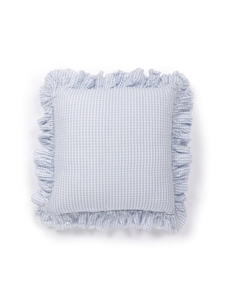 Чехол на подушку из хлопка и льна Nacha сине-белый 45x45
