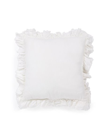 Чехол на подушку из хлопка и льна Nacha белого цвета 45 x 45