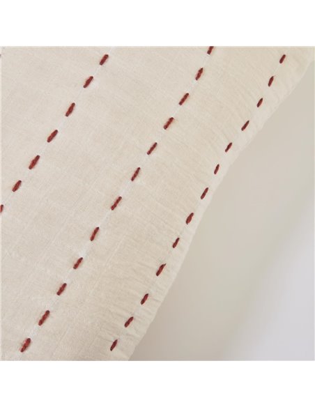 Чехол для подушки Avidal белого цвета с терракотовыми полосками 45 x 45 см
