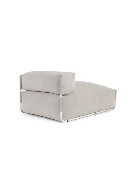 Square пуф-шезлонг со спинкой 165x101см, светло-серый, для садового модульного дивана