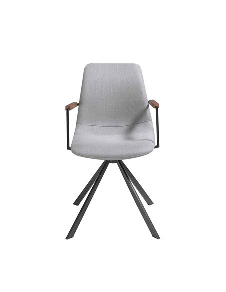 Вращающийся стул 4105 с тканевой обивкой и ножками из черной стали