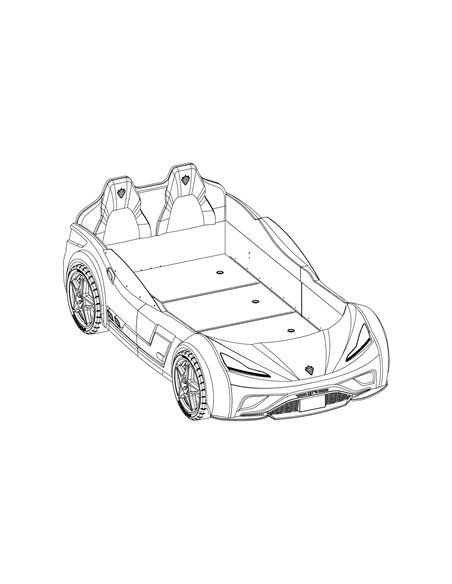 Кровать-машина Cilek Champion Racer GTS (99x191cm) белая